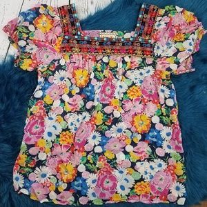 Johnny Was Floral Tunic Top Large